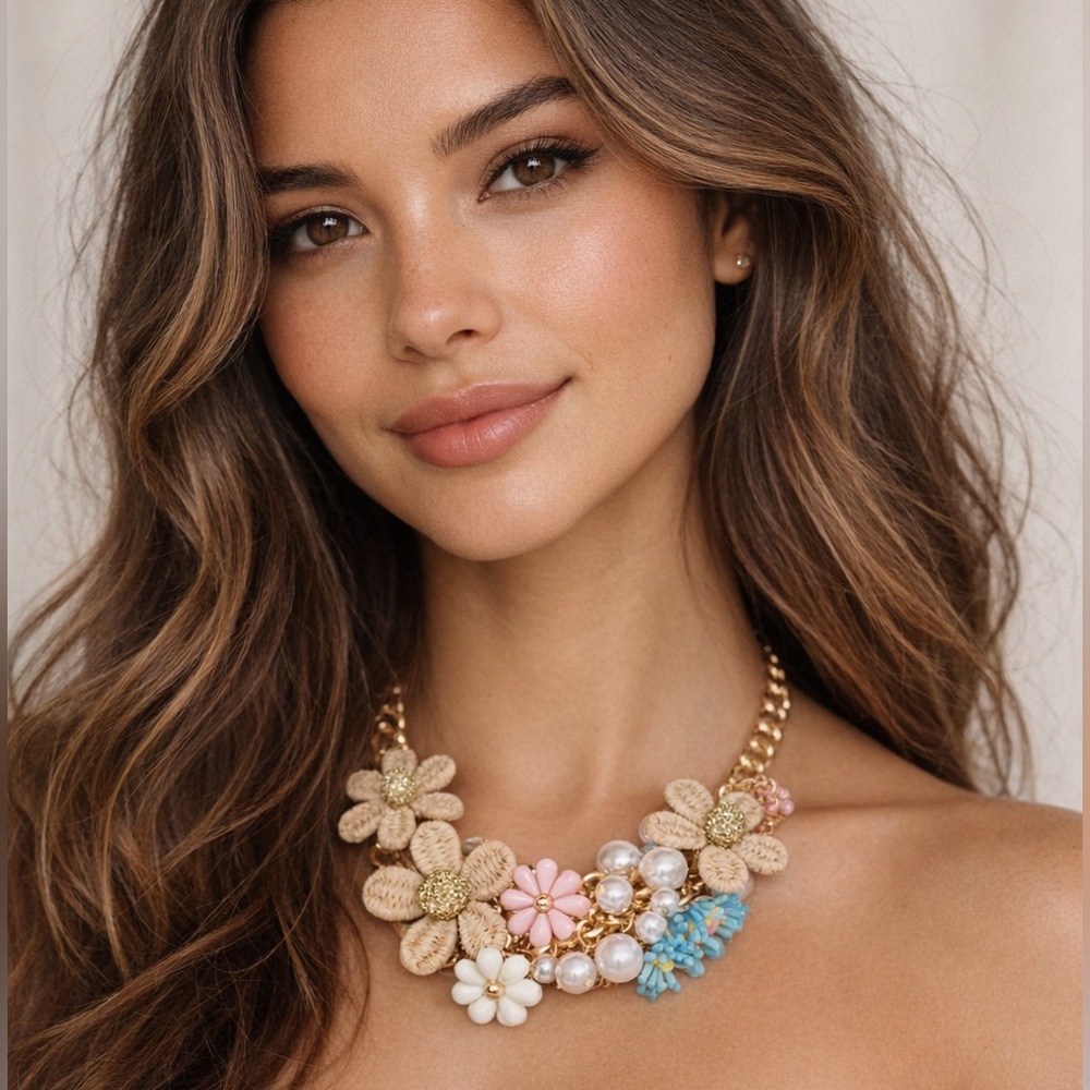 🌼 NWT Betsey Johnson Spring Daisy Statement Necklace 🌼